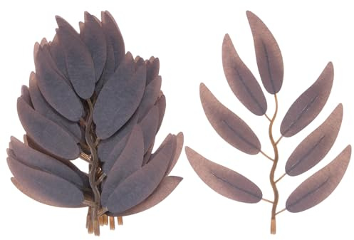 M METERXITY 100-Pezzi Foglie Salice Artificiali, Ghirlanda Salice Finto Artificiale Steli per Bouquet/Matrimoni/Ghirlande/Decorazioni, Foglia Verde Seta Sintetica [5,7 Pollici, Grigio Viola]
