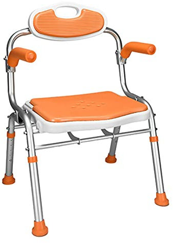 HPTHLY Sedia da Doccia Pieghevole Regolabile con Schienale e corrimano - Sedile Antiscivolo per Vasca da Bagno per Anziani, disabili e disabili,