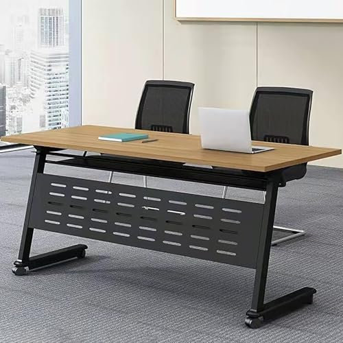 EAHKMETQ Klapptische, Konferenzraumtisch, Klappbarer Flip-Top-Büro-Besprechungstisch, mobiler Konferenztisch, rechteckiger Konferenzraumtisch, Flip-Top-Mobiler Schulungstisch (120 * 75 * 60