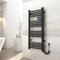 EMKE Termoarredo elettrico 96x40cm, 300W, Radiatore da bagno con display digitale, scaldasalviette elettrico bagno diritto (Nero)