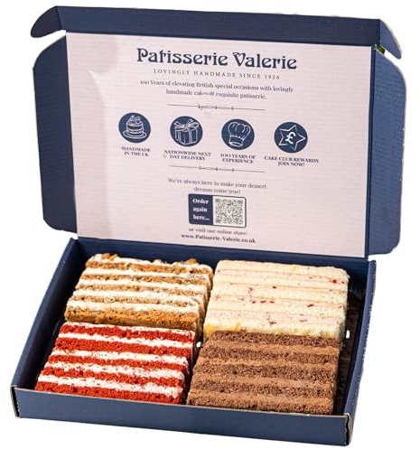Patisserie Valerie Favourites Quartet – Luxury Sponge Cake Slice Gift (4 Slices) – Carrot Cake, Red Velvet, Chocolate & Victoria Sponge – Perfect Afternoon Tea, Birthday Gift, Cake Lovers’ Treat