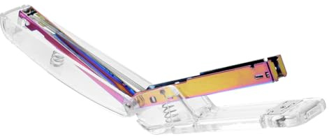 HOMSFOU Grapadora Transparente De Escritorio Práctica De Acrílico Multicolor, Grapadora Manual De Plástico Para Oficina, Escuela y Uso Doméstico