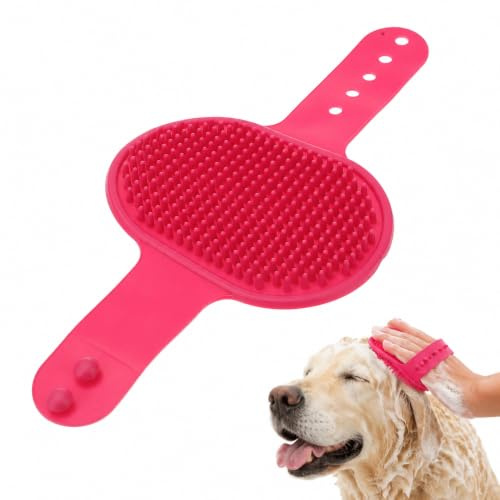 Milisten Haustier Badebürste Silikon Massage Bürste für Hunde Katzen | Verstellbare Hundewaschbürste mit Massagefunktion für sanfte Fellpflege beim Baden von Hunden und Katzen