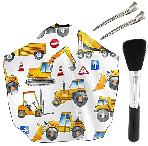 WangVipfei 4 Stück Friseurumhang Set – Wasserdichter Haarschneide Umhang (120x80 cm) mit Nackenpinsel und Haar-Clips, Verstellbares Haarschneide Set für zu Hause und Salon
