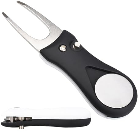 COYUN Golf Reparatur Pitchgabel, Edelstahl Golf Divot Multifunktion Tool mit Pop-up-Taste und Ball Marker, für Golf Club-Sport im Freien und Klassische Golfwerkzeug Geschenk