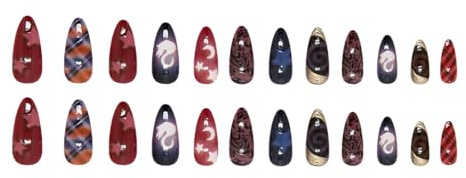 Short Fake Nails Press on Tips 24 Pcs ABS Plastic Detachable Leopard Orchid French Style Nail Set Multicolor Simple Design Reusable False Nail Art for Women Girls Daily Wear