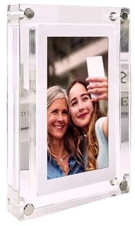 Cornice For Foto Digitale In Acrilico Schermo IPS Da 5 Pollici Batteria 1000 AMH Memoria 2G Pulsante Volume Supporto Riproduzione Immagini Video Condividere Facilmente Momenti