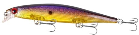 1 Stück schwimmender Wobbler Elritze Laser Angelköder 11 cm 13 g Crankbait künstlicher Hartköder Kunststoff Fisch Angelausrüstung Köder & Zubehör (lila gelb)