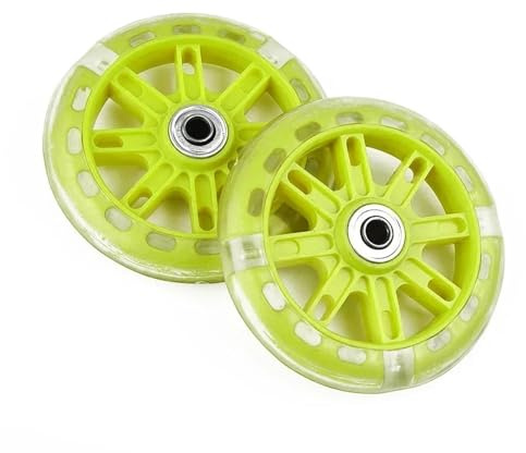 Scooter Reifen,E Scooter Reifen 1 paar Roller Räder 110mm Lichter Flash Stunt Push Lager Ersatz Rad Teil(Yellow)