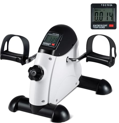 COSTWAY Pedaltrainer für Senioren, Arm und Beintrainer unter dem Schreibtisch, Heimtrainer mit verstellbarem Widestand & LCD-Anzeige, 100 kg belastbar, Mini Bike für Zuhause, Büro