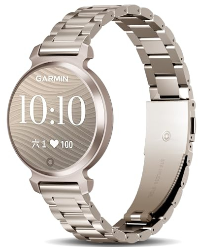 Metallarmband kompatibelt med Garmin Lily 2 Active/Lily 2 för kvinnor, 14 mm smal justerbar elegant stålkedja som ersättningsarmband för Lily 2/2 Active Smartwatch-accessoar, 14mm, Rostfritt stål
