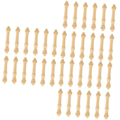 Kisangel 12 Accessoires de Décoration Miniature DIY Balustrades en Bois Naturelles pour Maquettes de Mini Maison