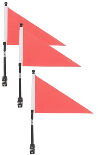 HEALSOPTHY Banderas para Bicicleta Infantil 3 Unidades, Banderín Triangular de Seguridad para Manillar, Accesorio Resistente para Ciclismo y Señalización en Triciclos y Patinetes