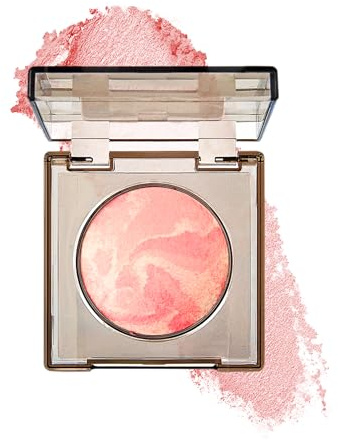 Soft Glow Blush Cuit, Longue Durée Waterproof Fard a Joue, Makeup Poudre en Naturel Gloss, Corail Blush Poudre pour Vegan Blusher Buildable Coverage, Lightweight en Fine Texture, pour Toutes Peaux-02