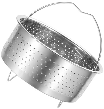 Cesta de Vapor de Acero Inoxidable Redonda Plata Multiusos | Compacta y Portátil, para Marisco y Bollos al Vapor, Lavar Verduras y Arroz