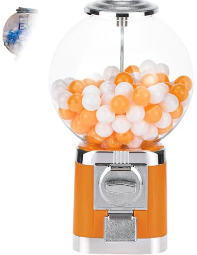 GmpTzitzith Distributeur Automatique Professionnel, Verrouillable Grande Capacité avec Clé, pour Gommes et Capsules, Distributeur de Jouets pour Magasins de Jeux Orange