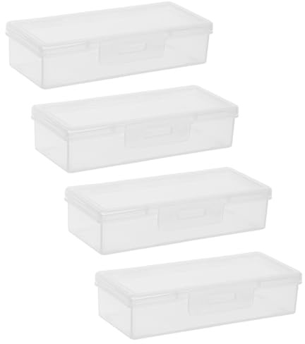 OATIPHO Set da 4 Contenitori Portatili per Cotton Fioc e Stuzzicadenti Trasparenti, Dispenser Compatto da Viaggio per Bagno e Ufficio, Custodia Multifunzionale per Piccoli Oggetti