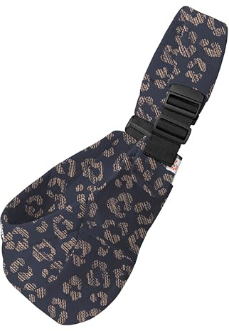 Ergobaby Upsie Sling Babyhüfttrage, Ergonomische Hüfttrage für Babys und Kleinkinder ab 6 Monaten (7,7-20,4 kg), spontanes Wechseln zwischen Laufen und Getragenwerden, Black Leopard