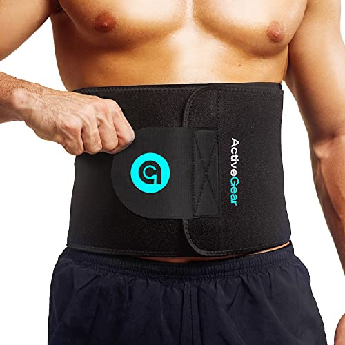 ActiveGear Neopren Svettbälte Midjetrimmerbälte för män och kvinnor för bantning och avtorkning Överdriven vikt – Midjetränare för magviktminskning och en platt mage (medium: 20 x 42 cm, blå)