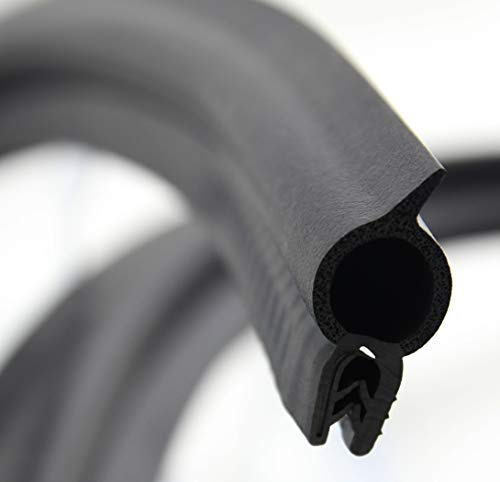SMI-Dichtungsprofil DO31 für 1,5-3mm EPDM Moosgummi/Vollgummi mit Stahleinlage selbstklemmend ohne Kleber - Kantenschutz mit Dichtung oben, Kantenschutzdichtprofil für Auto, Kofferraum (5 m)