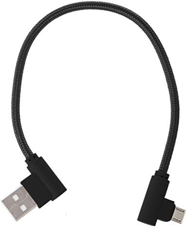 Mr.Gadget's Solutions Braided 90 Degree Right Angle Micro USB Fast Data Sync Charger Cable Charging- 25cm Compatible with Google Chromecast, Chromecast Ultra and Fire Stick