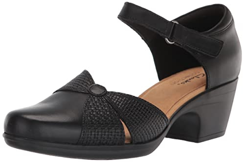 Clarks Damen Emily Rae Pumps, Schwarz Leder, 39 EU Weit