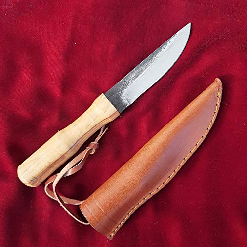 CRAFTOMATIK Coltello medievale | Coltello vichingo fatto a mano | Coltello celtico per giardino e campeggio con borsa in pelle | LARP | HFK25