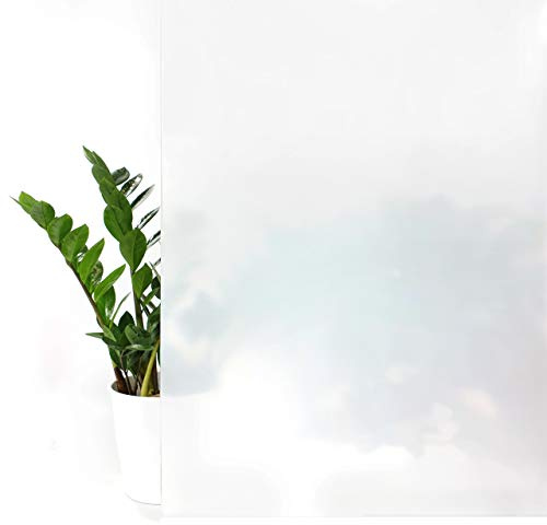 DecoMeister Fensterfolie Blickdicht selbstklebend 90x490 cm - Klebefolie Fenster lichtdurchlässig mit Dekor-Effekt - Sichtschutzfolie für mehr Privatsphäre in Bad und Büro - Opal