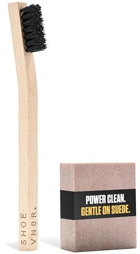 RESHOEVN8R Dry Suede Kit - Sneaker Cleaner & Shoe Care for Light-Colored Nubuck & Suede Shoes - Gently Removes Marks, Spots, & Scuffs - 1 Cleaning Brush & 1 Eraser