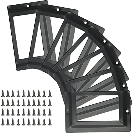Piutouyar Etikettenhalter, antiker Etikettenhalter, 80 x 50 mm, Schwarz, 24 Stück | Namenskartenrahmen aus Metall, für Bibliothek, Schublade, Büroschrank, Kartenanhänger mit Schrauben