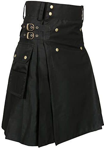 All Kilts Sports Herren-Kilts für Hochzeit, 100% Baumwolle, 24 Zoll Drop-Länge, Navy|berry|kiwi|red|green|blue|black|white|gray, Kilt, 24 inches