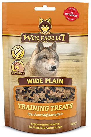 WOLFSBLUT – Wide Plain Adult | Hundesnack mit natürlichen Zutaten für ausgewachsene Hunde. Getreidefreier Hundesnack ohne künstliche Zusatzstoffe, Farb- und Konservierungsstoffe im Beutel | 7x70g