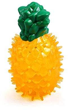 JQCUJQA Chew Toys, Squeaky Fruits Dog Toys Teeth Cleaning and Training for Puppy Small Medium Pets (Pineapple)