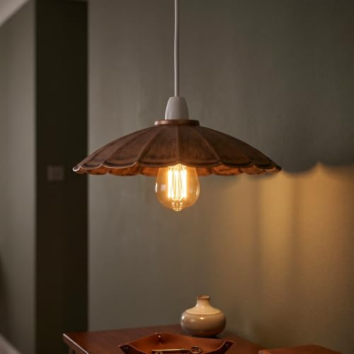 Industrial Metal 22cm Umbrella Lamp Shade in Brushed Copper | Retro Style for Bedroom, Living Room, Kitchen and Indoor Areas