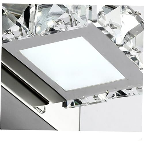Uonlytech 9w Kristall Badezimmer Spiegel Licht Led Wandlampe Drei Köpfe Kristall Hellbeige Reines Weiß Licht Energiesparend Augenschutz Einfach Installation