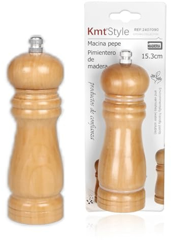 Molinillo de pimienta, molinillo de sal, molinillo de especias, molinillo de sal de pimienta (pequeño 15,3 cm, beige)