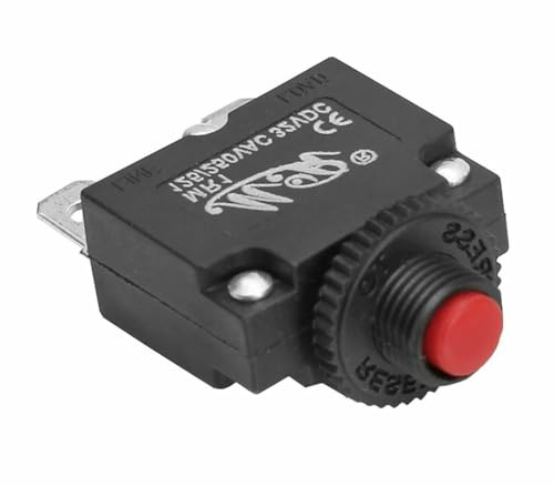 HEGAPRO Thermoschalter Leistungsschalter Sicherungsautomat 12V 24V 230V KFZ LKW Boot Bootssicherung Automatik schwarz (10A)