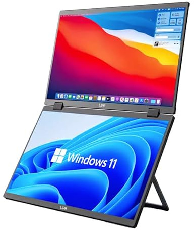 Lipa HDR-72 Double moniteur portable Full HD - Moniteur portable - Moniteur ultra large - Moniteur pliable - Écran externe