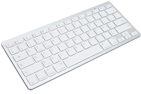 Focket Tastiera Wireless Bluetooth, Piccola Tastiera Wireless Esterna Portatile, Tastiera Bluetooth Universale, Tastiera Ultra Sottile per Windows, Android, Computer, Desktop, (Layout