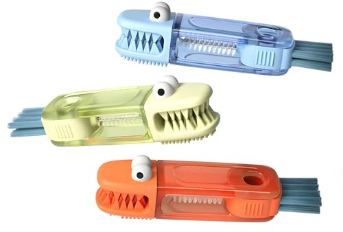3 in 1 Cup Lid Cleaning brush, Portable Crevice Cleaning Brush for Baby Bottle Gap Tight Spaces Cup, Multifunctional Rotatable Cup Lid Cleaner Cup Mouth Scrubber (3PCS-A)