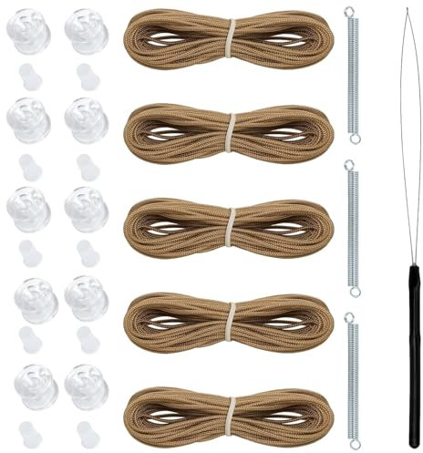 Wohnmobil-Plissee-Reparatursatz, Wohnmobil-Schatten-Reparatursatz | Fensterreparaturset | Vorhänge-Zubehör, Fenster-Jalousie-Schnur-Reparatur-Set für Nacht-Plissee-Schatten