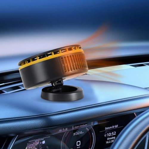 PETSTIBLE 12 V Autoheizung, einfache Heizung, Auto-Heizlüfter, 150 W, einstellbare Wärme, leises Entnebeln, Abtauheizung (schwarz und gelb)