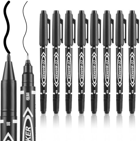 Gjinxi 10 Filzstifte, Dual Brush Pen Set Schwarz Fineliner Stifte Filzstiften Filzstifte Dicke und Dünne für Kunstzeichnung Künstler Illustration Skizzen Technisches Zeichnen