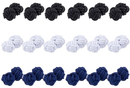 Hobbspring 18 pièces 3 Couleurs Boutons de Manchette en Tissu Noué en soie 10 mm Nœuds de Fermeture Chinois Boutons de Couture Boules de Tissu pour Cheongsam Tang Costume Costumes Vêtements Couture