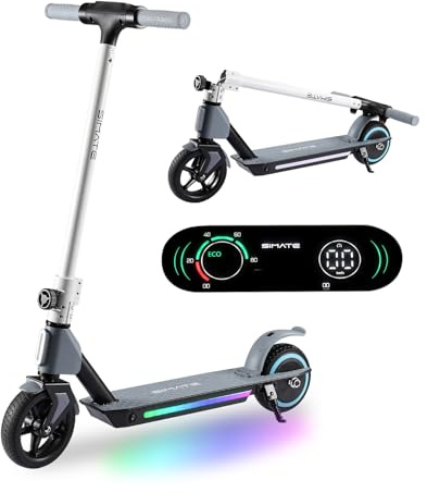 Elektroroller für Kinder von 6-12 Jahren,180W Motor, 8KM Reichweite,E Roller Kinder, Einstellbare Geschwindigkeit, Bunte Lichter, LED Display,Faltbarer Elektroscooter Kinder