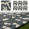 MAKA Pavimento a Incastro per Esterno in Pietra, Piastrelle 30x30 cm Giardino a Incastro, Mattonelle Facili da Installare per Balcone, Terrazzo con Drenaggio Acqua (Bianco/Grigio, 6 Piastrelle 0,5 mq)