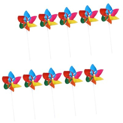 DECOMELODY Moulin à Vent Hexagonal en Plastique pour Garçon Et Filles 16 Cm 25 Pièces Décoration De Jardin Colorée Jouet D'extérieur Moulin à Vent Solide Et Créatif