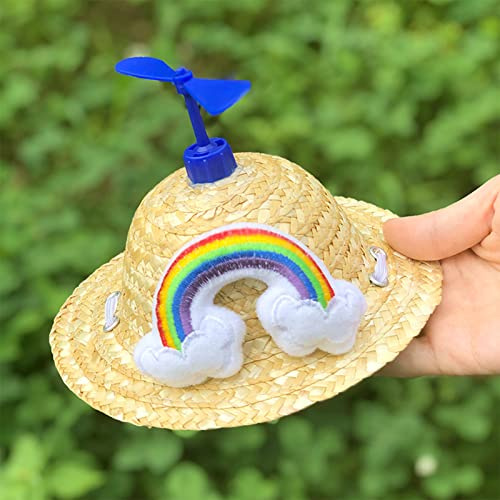 Sombrero de paja para mascotas pequeñas, bonito disfraz para perros, cachorros, cubo, gorra protectora para niñas y niños, perros pequeños, playa