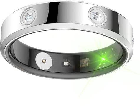 findtime Smart Ring Women Fitness Ring Pedometer Heart Rate Monitor Sleep Tracker Step Counter Fitness Tracker for Sports Time, Distance, Calories Compatible with Android iOS, Silver12