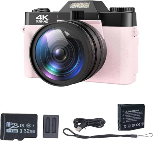 Fotocamera digitale, fotocamera 4K, zoom digitale 18x, funzione macro, flash integrato, design compatto, appassionati di fotografia e uso quotidiano